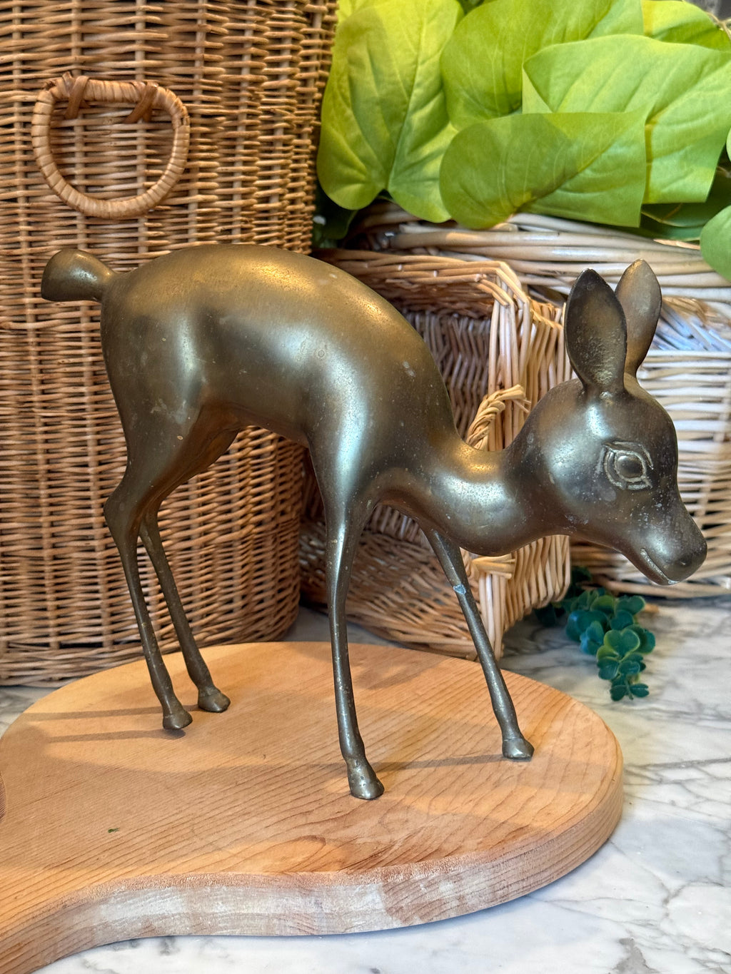Vintage Brass Fawn Deer Figure