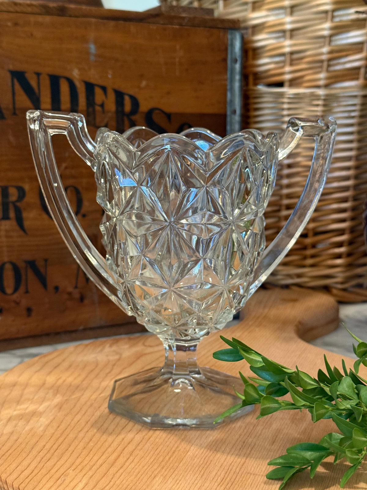 Vintage Tiffin Williamsburg Glass Trophy Vase