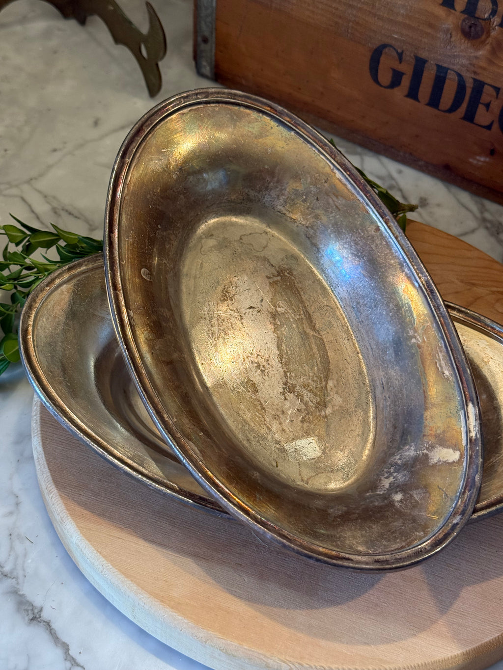 Vintage Silver Plated Trays, Set of 2
