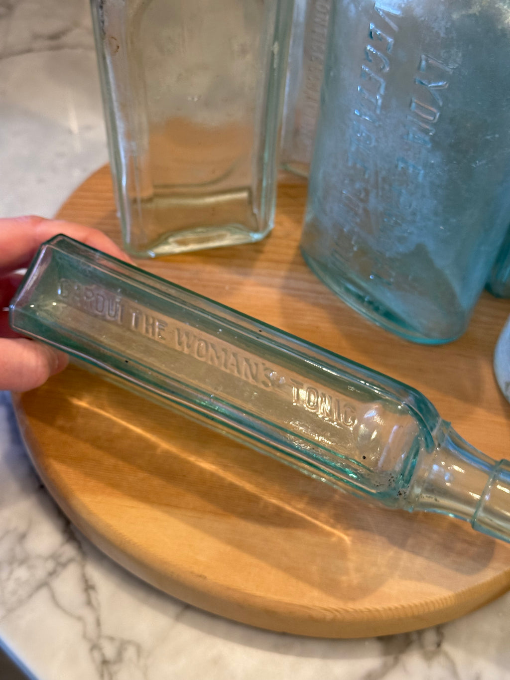 Antique Cardui Woman's Tonic Aqua Bottle