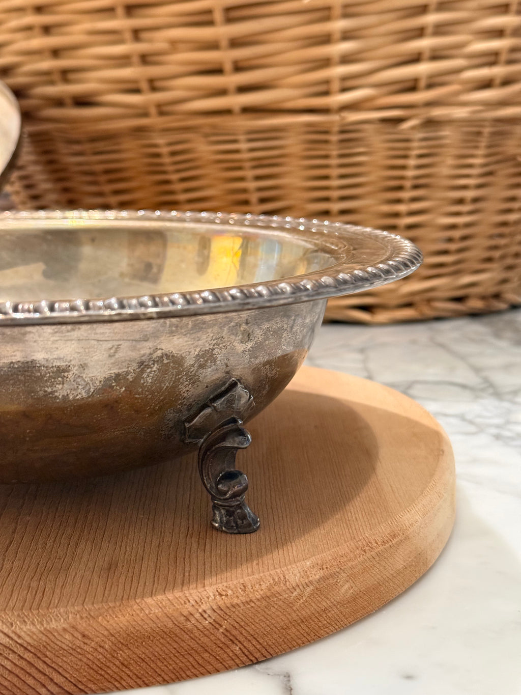 Round Silver Covered Casserole Tureen