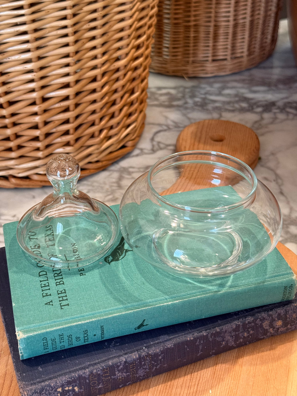 Vintage Clear Glass Apothecary Jar with Lid