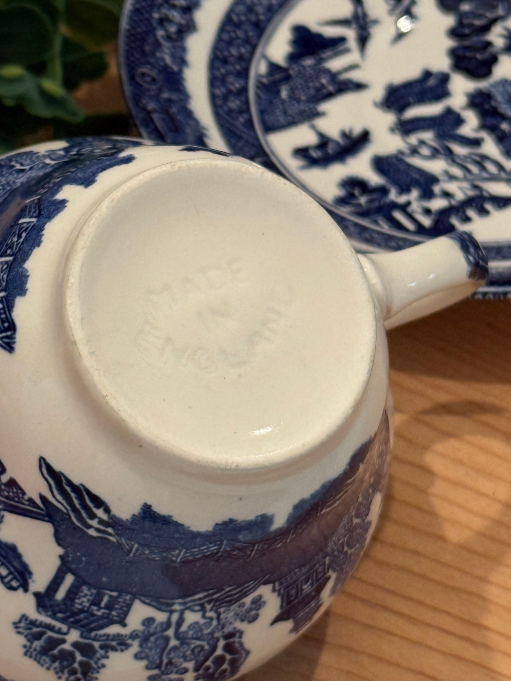 Vintage Blue Willow Teacup & Saucer Set