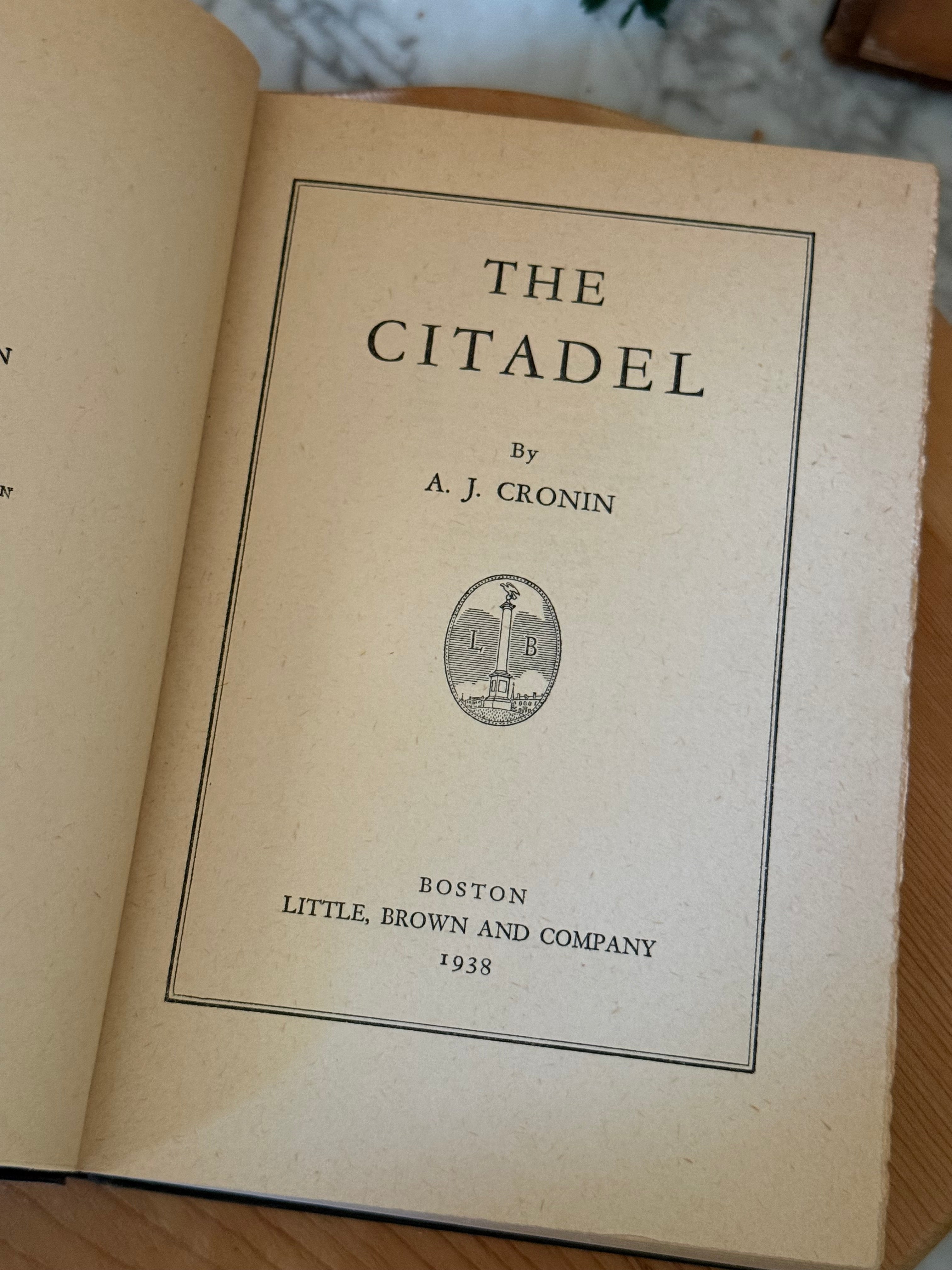 Vintage 1938 The Citadel Book