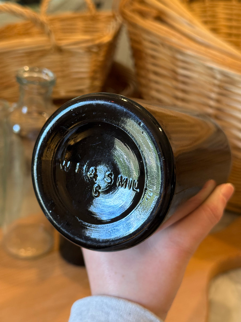 Turn-of-the-Century Deep Amber Glass Bottle
