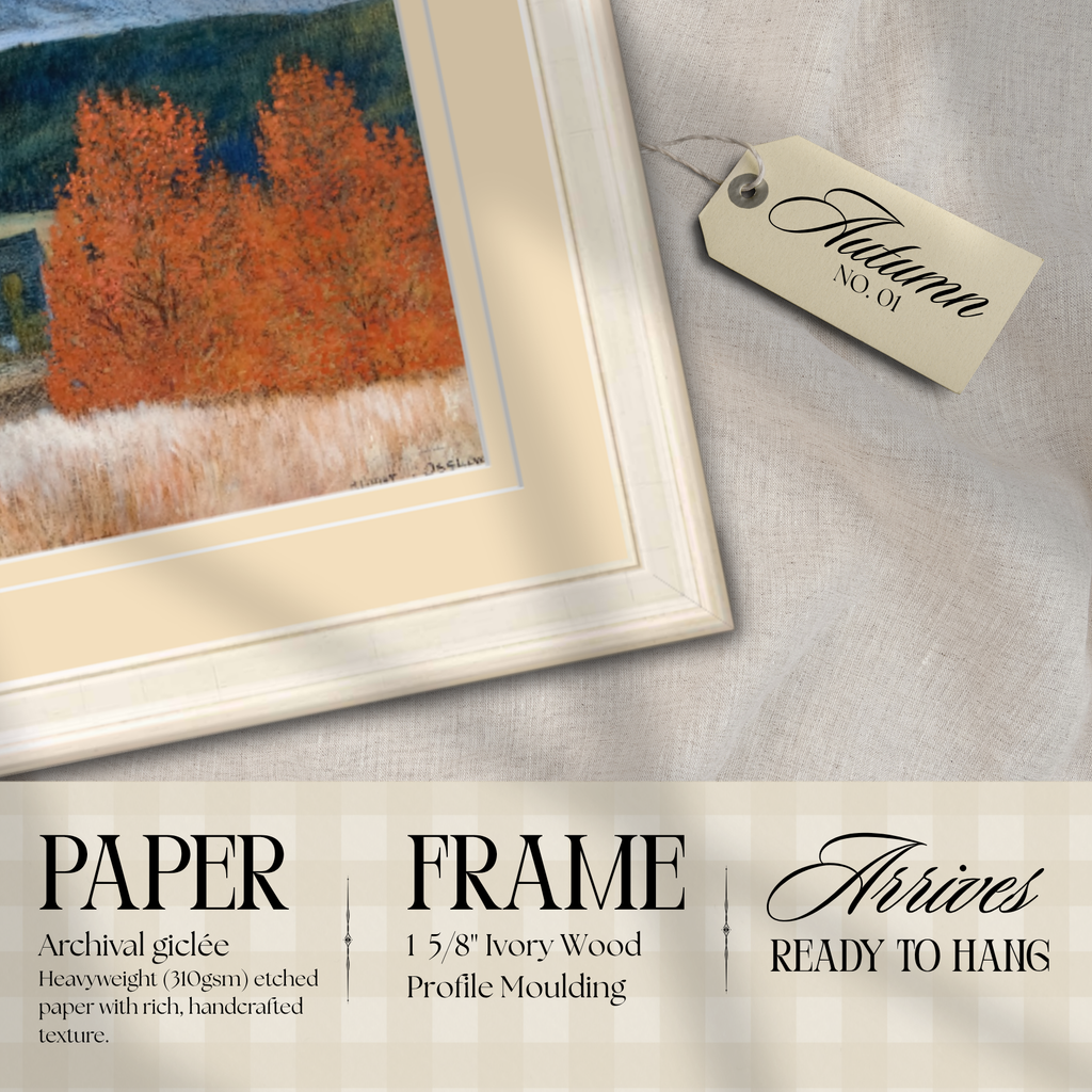 Autumn No 01 - Helmer Osslund Landscape 19.5" x 16" Framed Fine Art