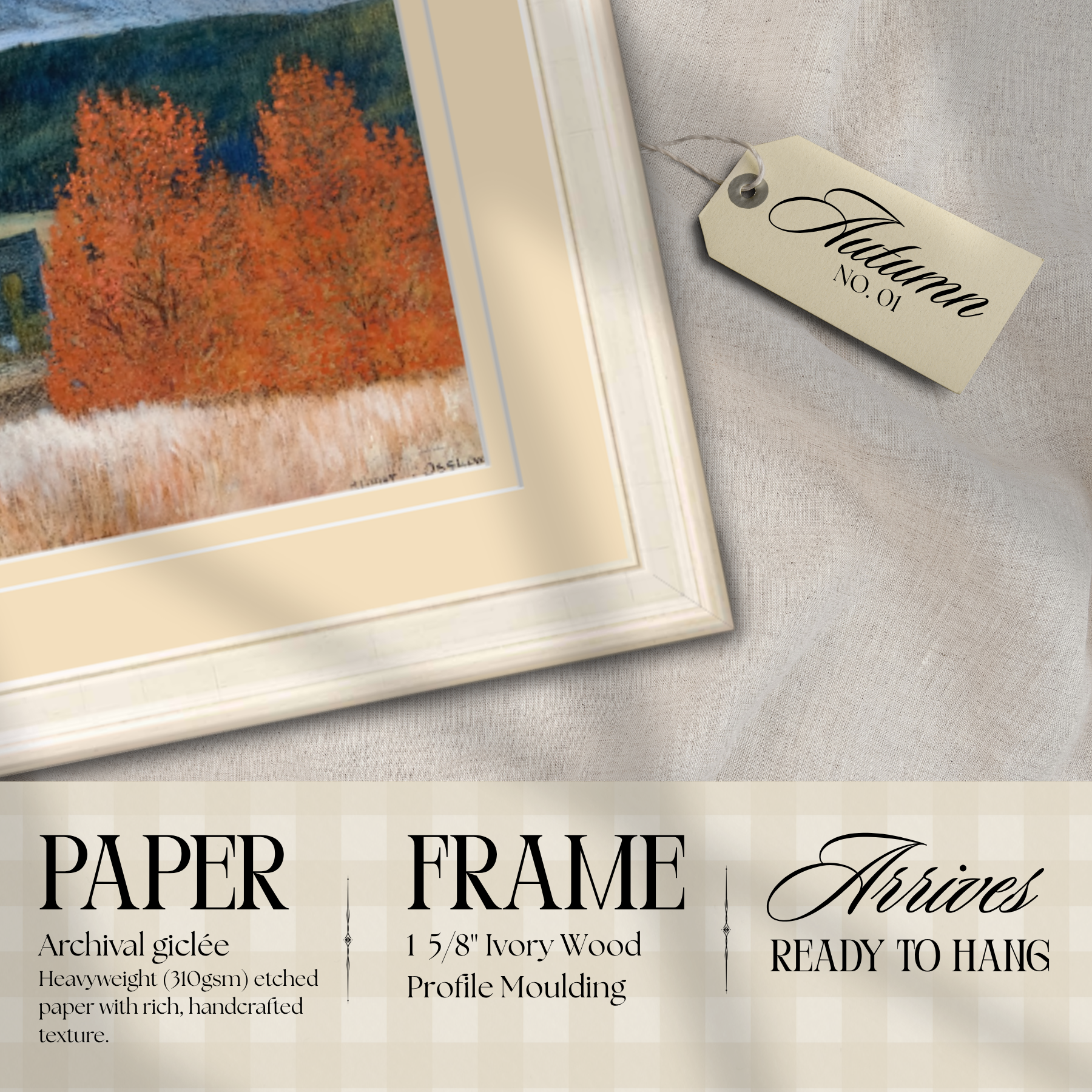 Autumn No 01 - Helmer Osslund Landscape 19.5" x 16" Framed Fine Art