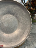 Vintage Mid-Century Aluminum Sawtooth Edge Round Platter Bowl