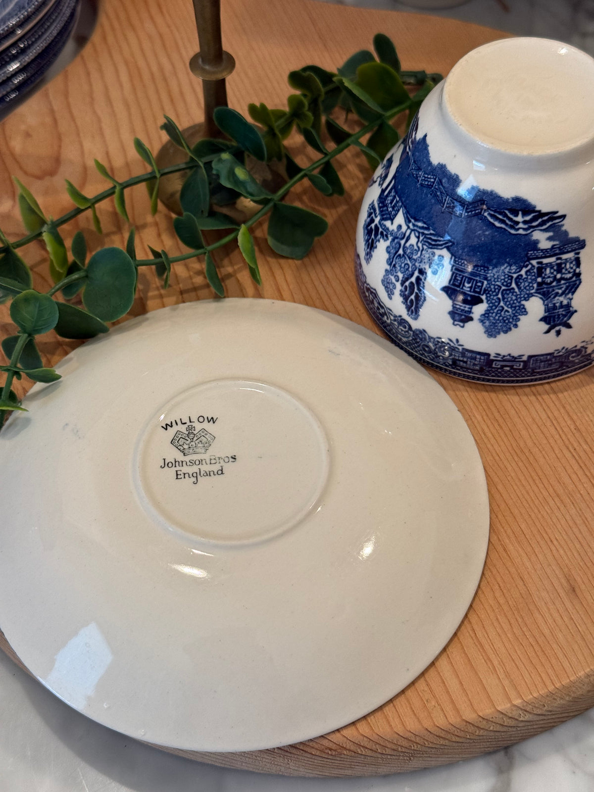 Vintage Blue Willow Teacup & Saucer Set