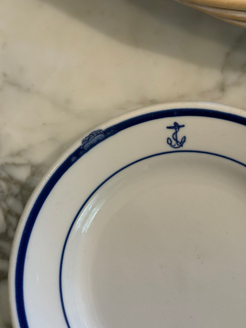 Vintage 1951 Homer Laughlin US Navy Anchor Plate Glaze Error