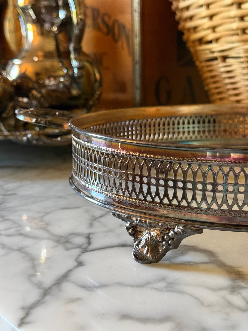 Vintage Silver Footed Tureen Stand