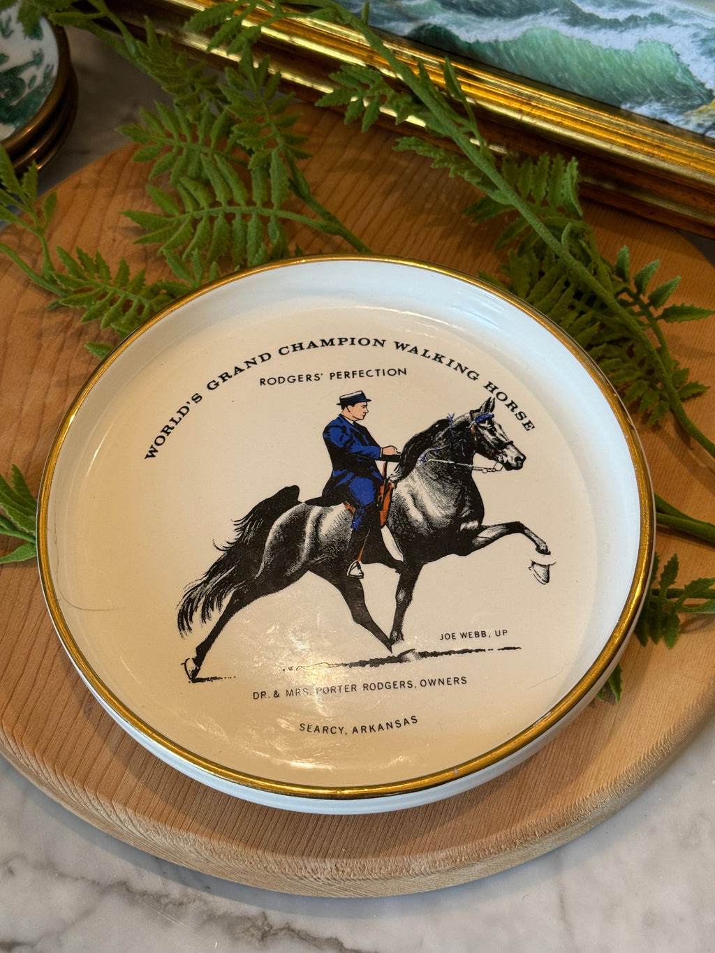 Rare 1959 Rodgers' Perfection World Grand Champion Walking Horse Commemorative Plate