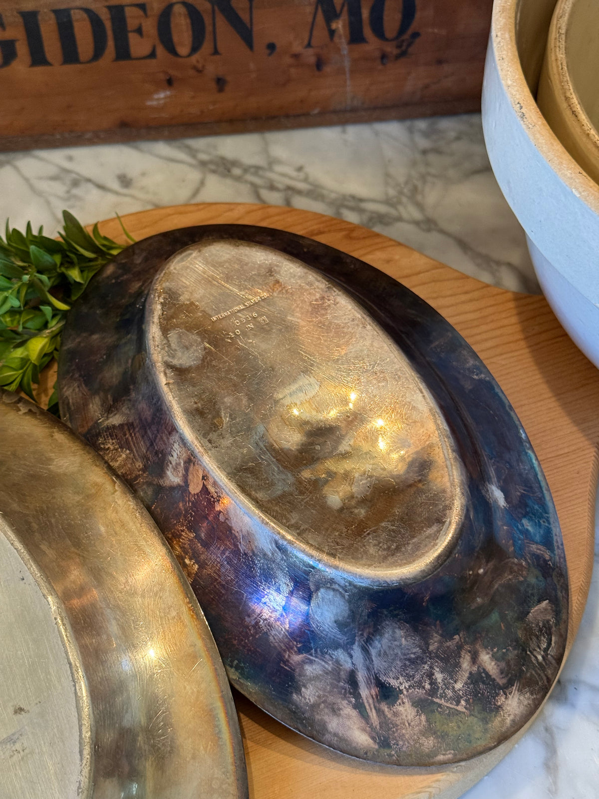 Vintage Silver Plated Trays, Set of 2