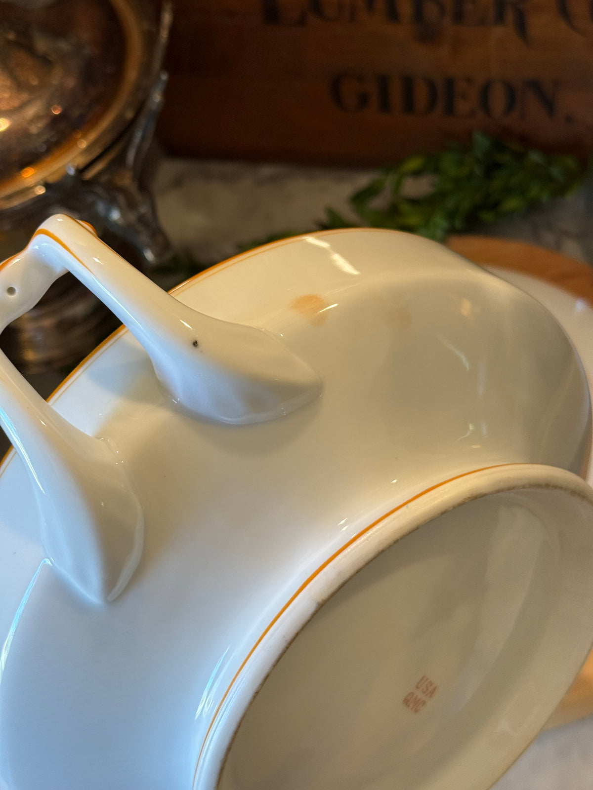 Vintage WWII USQMC Ironstone Soup Tureen