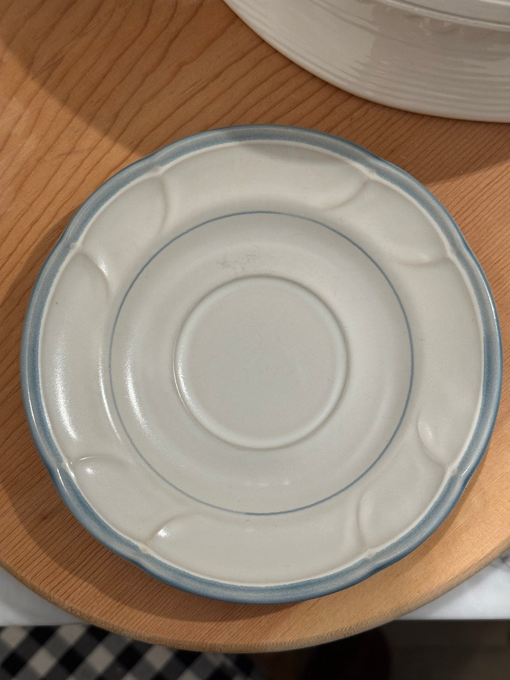 Vintage Noritake Victory Blue Stoneware Saucer Plate