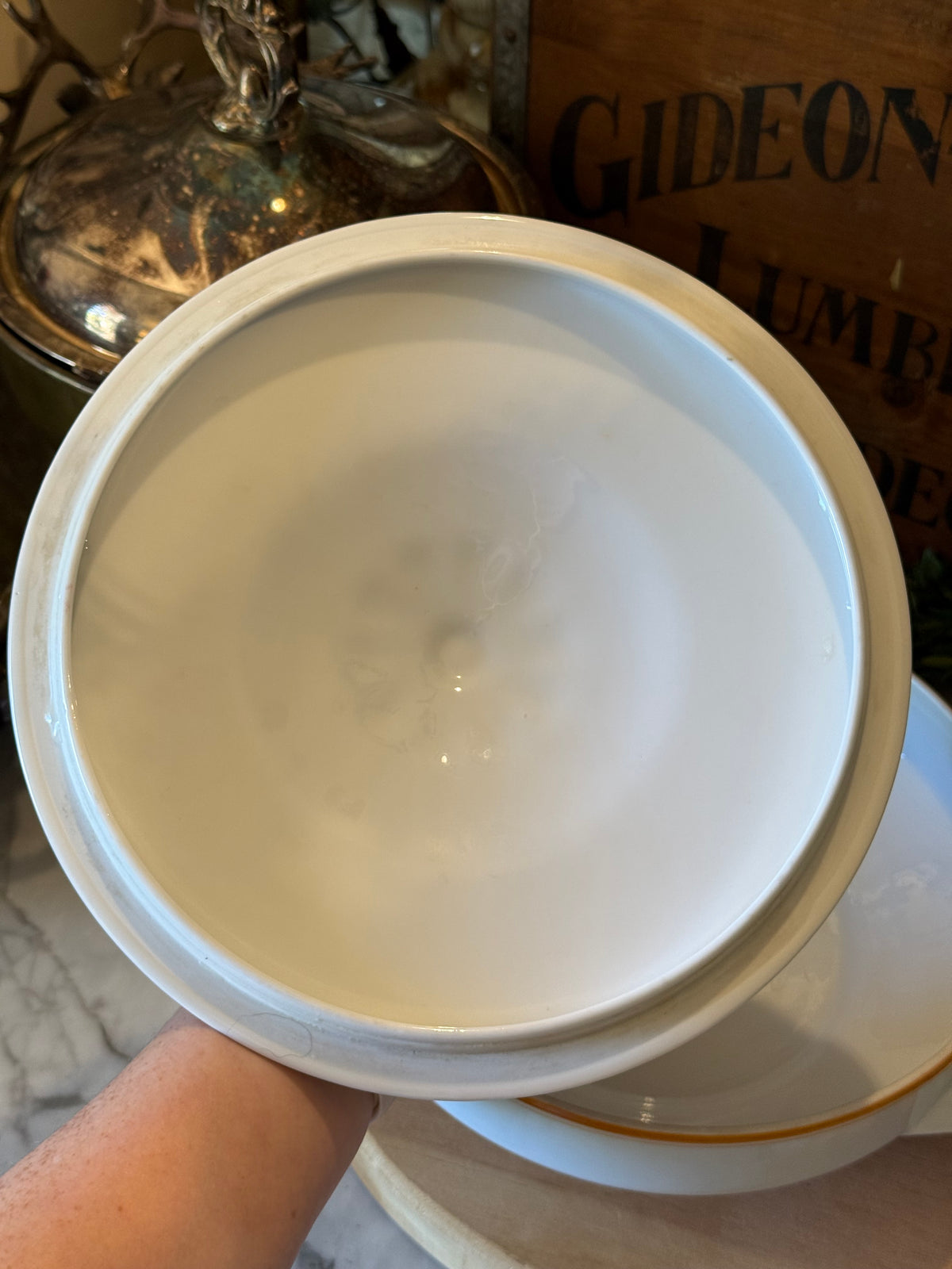 Vintage WWII USQMC Ironstone Soup Tureen