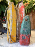 Vintage Set of 3 Wood Lobster Trap Buoy Floats - East Coast USA Nautical Decor