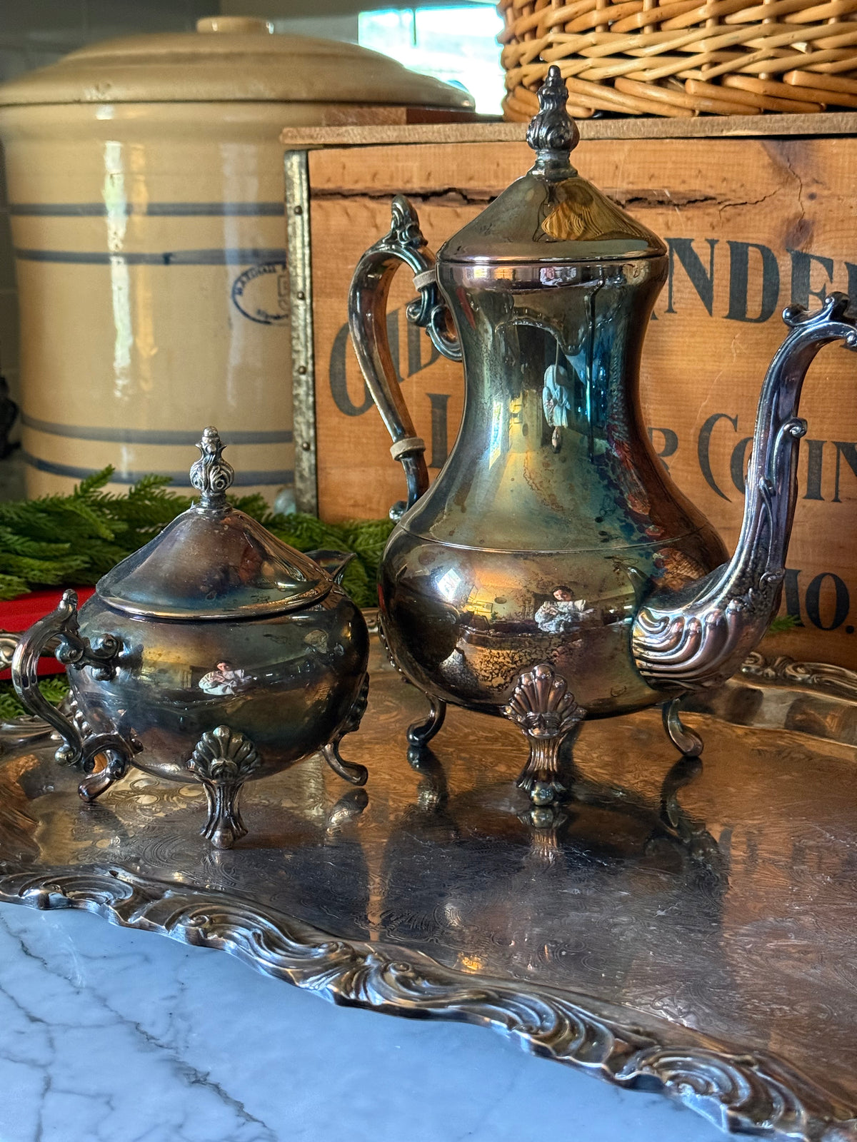 Grand F.B. Rogers Silver Tea & Coffee Service Set