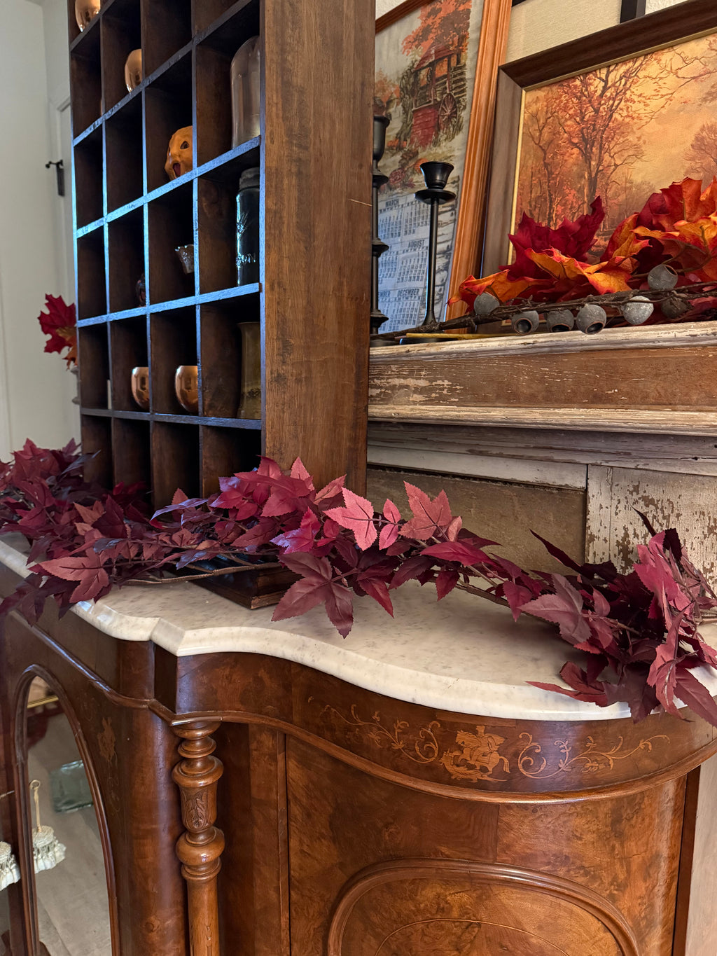 6ft. Faux Dark Plum Autumn Foliage Garland