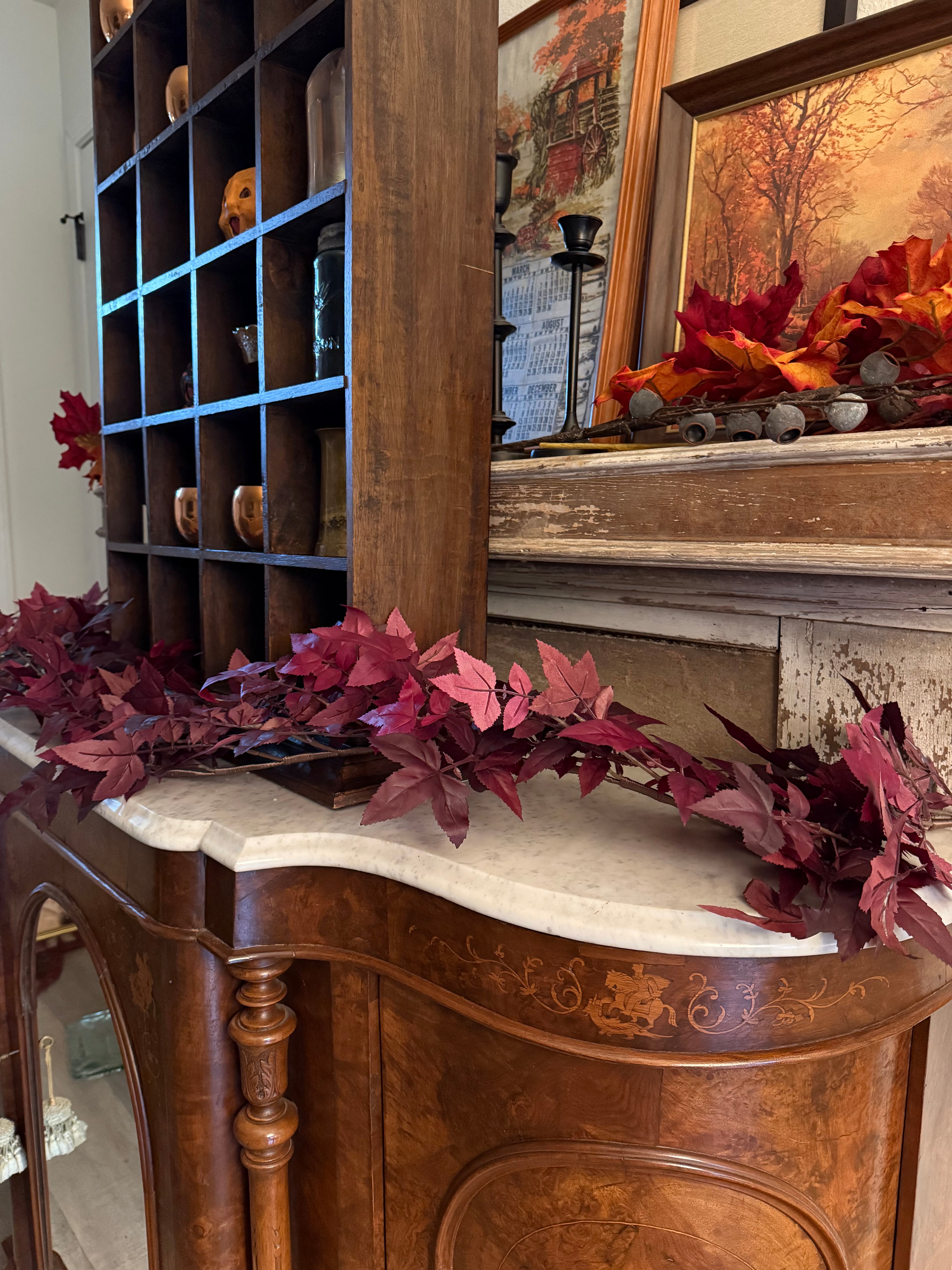 6ft. Faux Dark Plum Autumn Foliage Garland