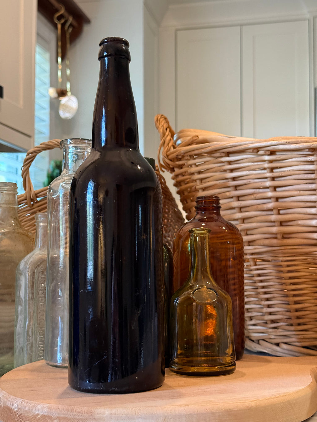 Turn-of-the-Century Deep Amber Glass Bottle