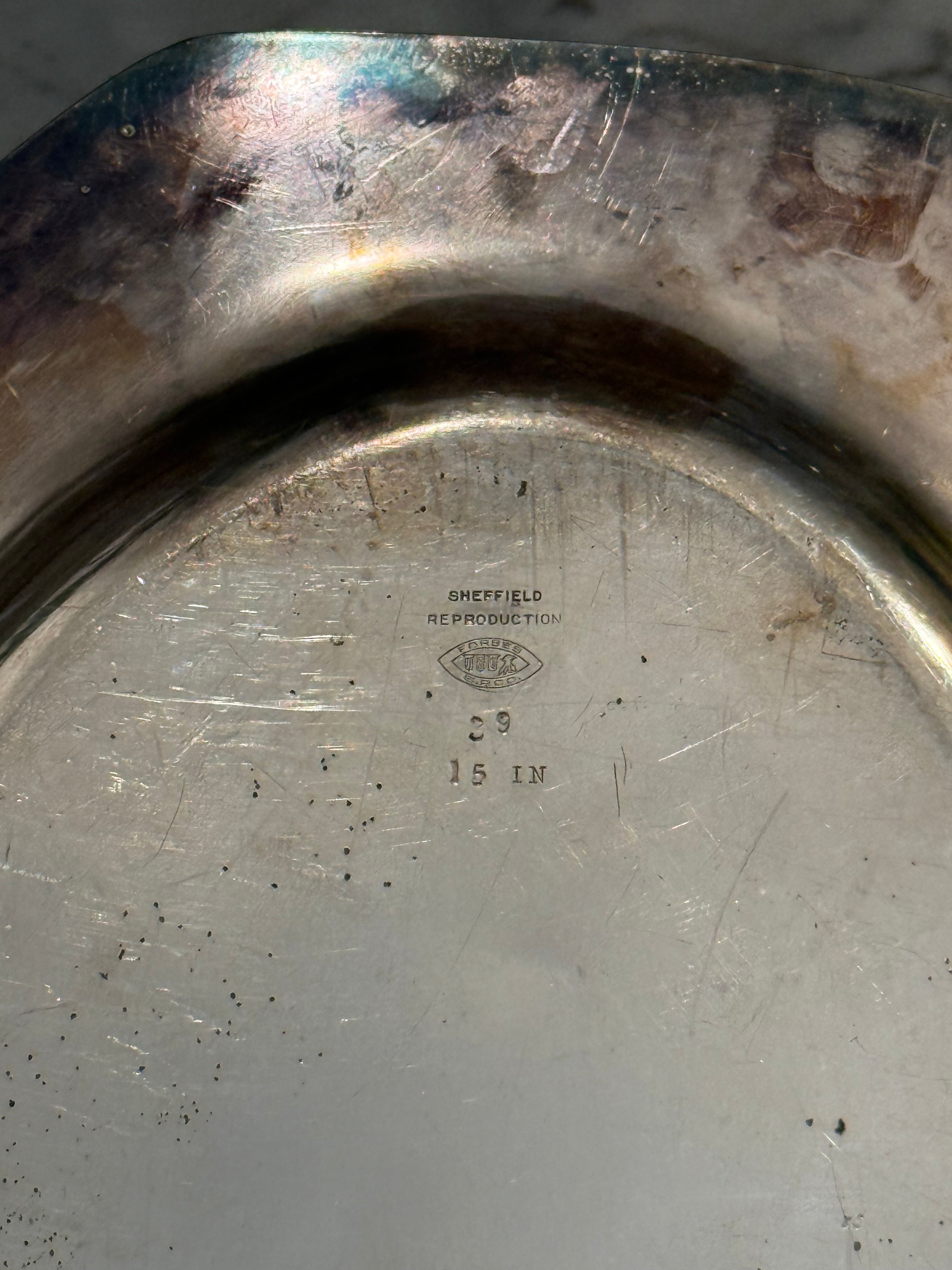 Vintage Sheffield Oval Silver Plated Tray