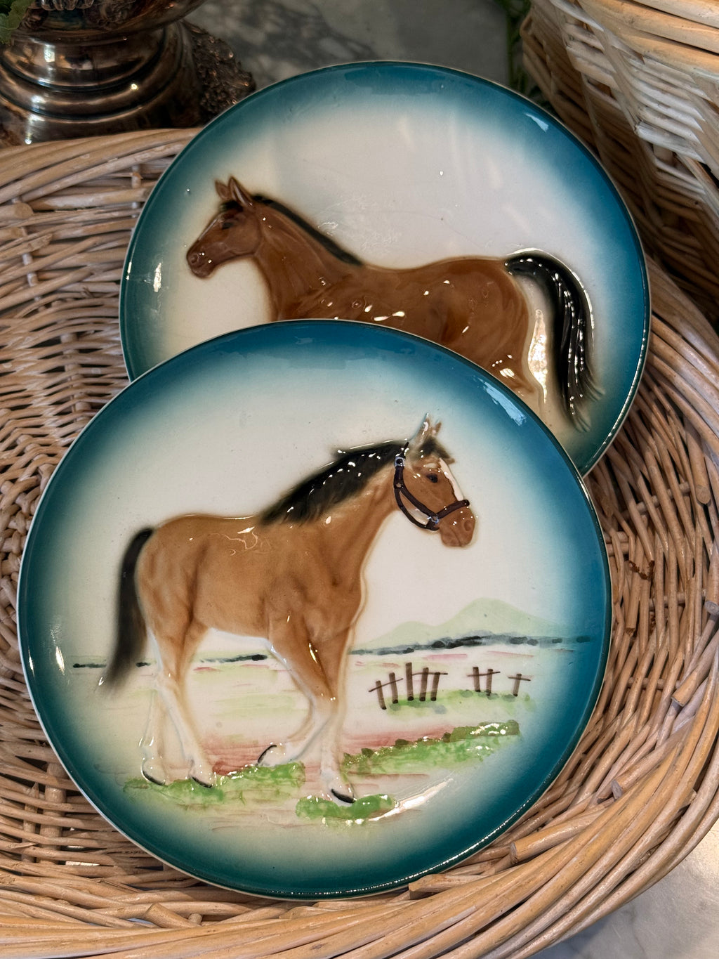 1950s Made in Japan Ceramic Horse Decorative Plates