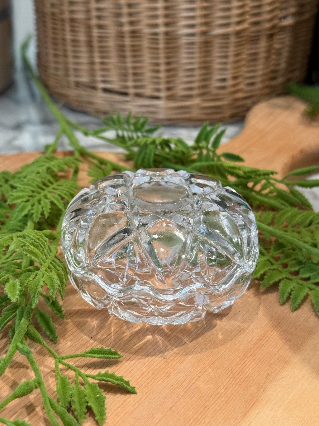 Vintage Petite Cut Crystal Bomboniera Box