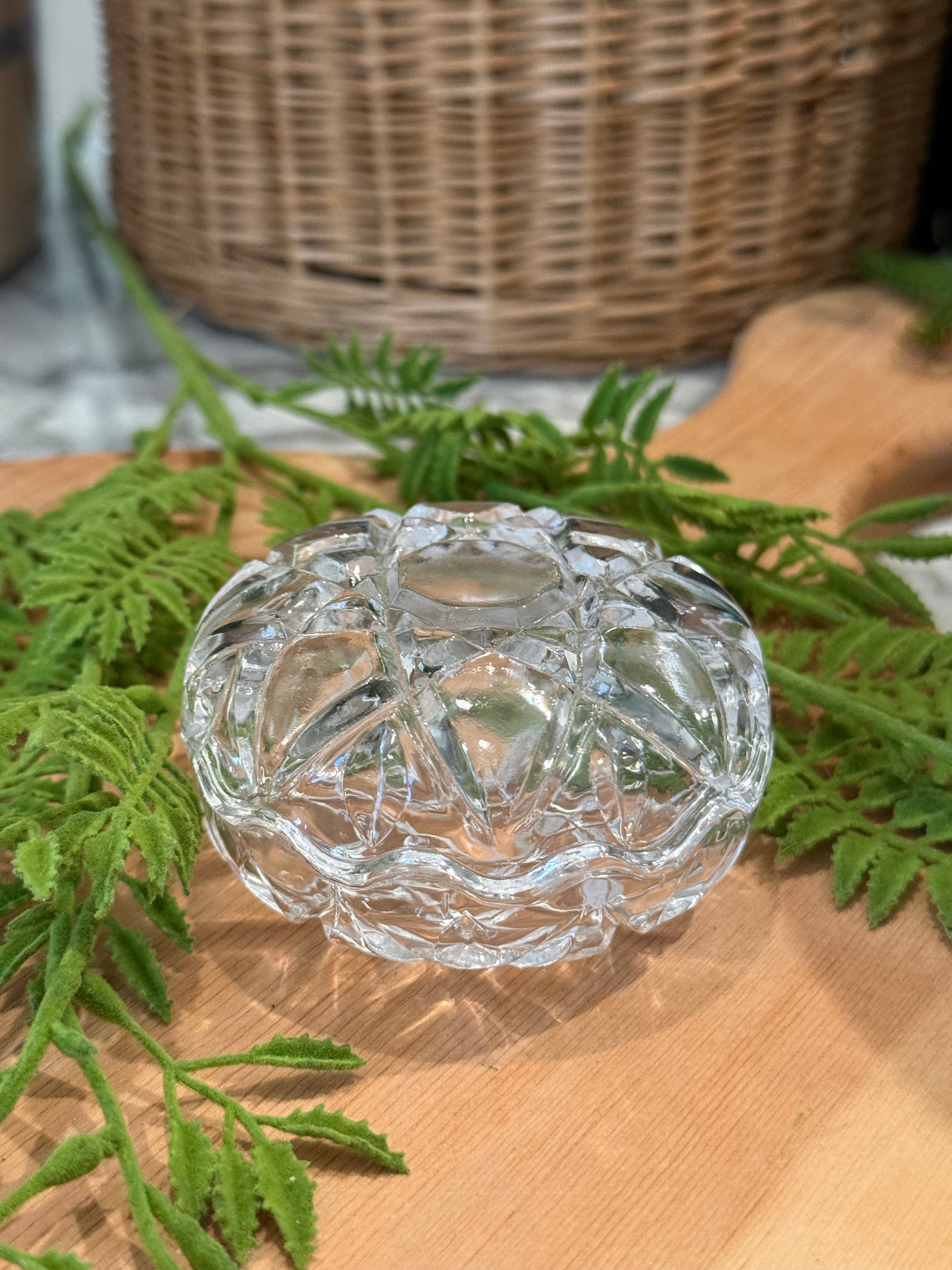 Vintage Petite Cut Crystal Bomboniera Box