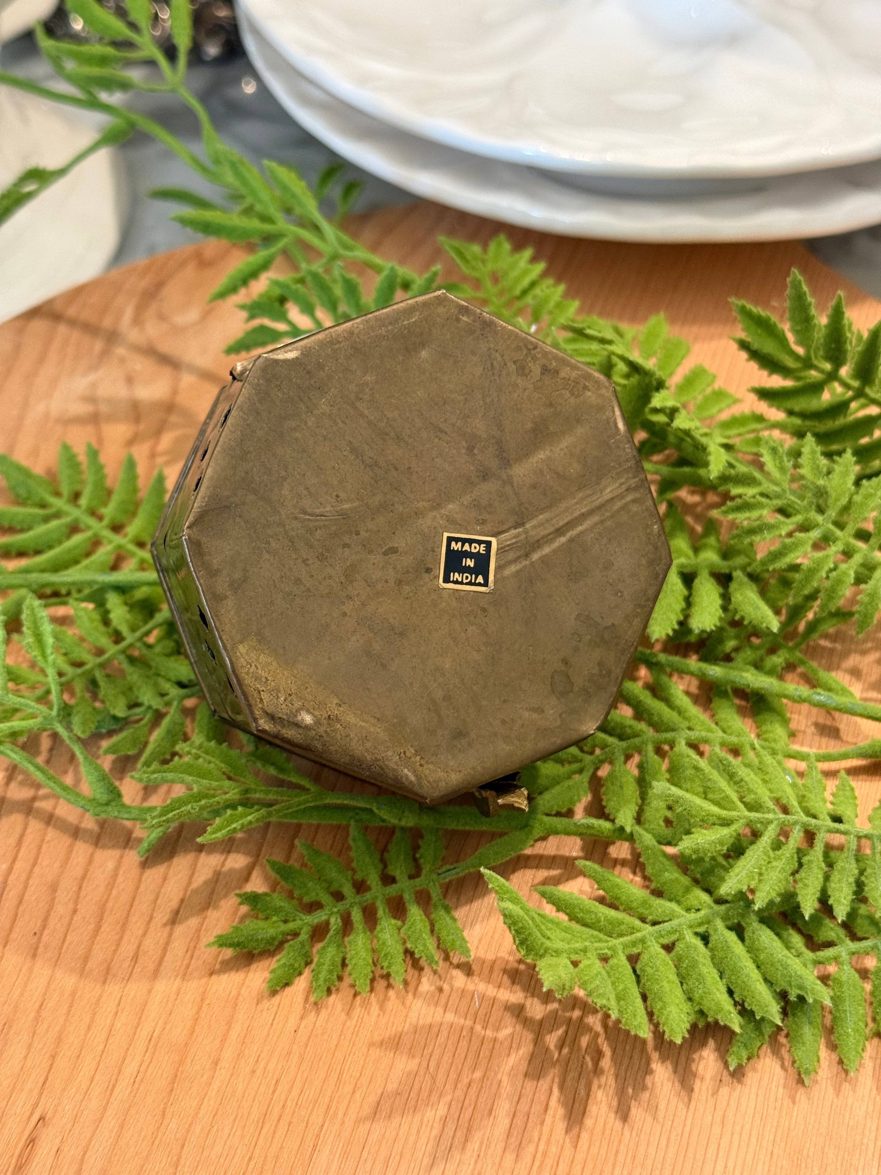 Vintage Mini Brass Incense Cricket Trinket Box