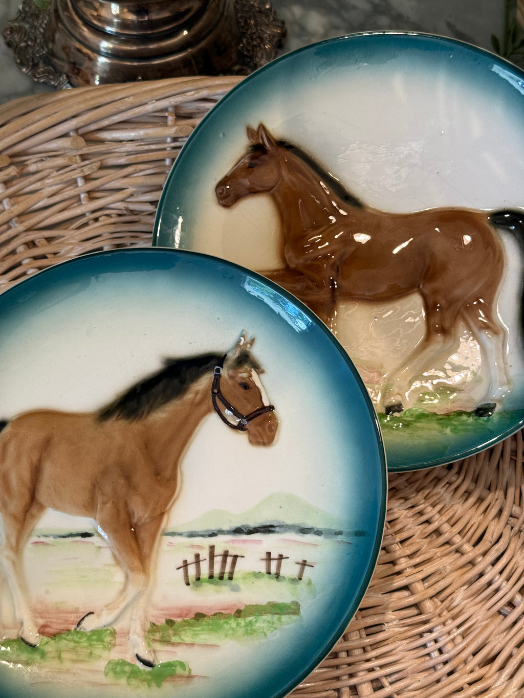 1950s Made in Japan Ceramic Horse Decorative Plates