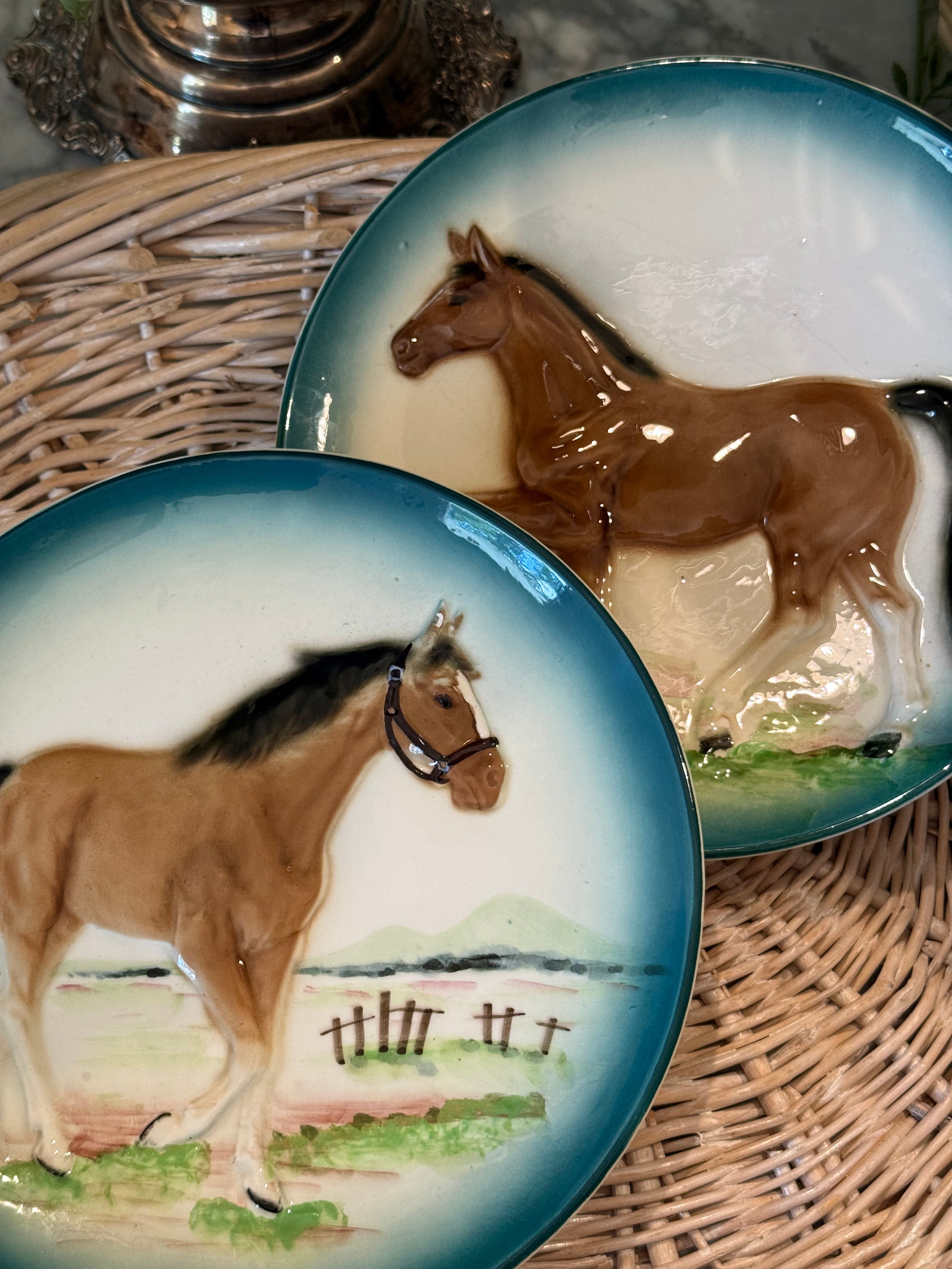 1950s Made in Japan Ceramic Horse Decorative Plates