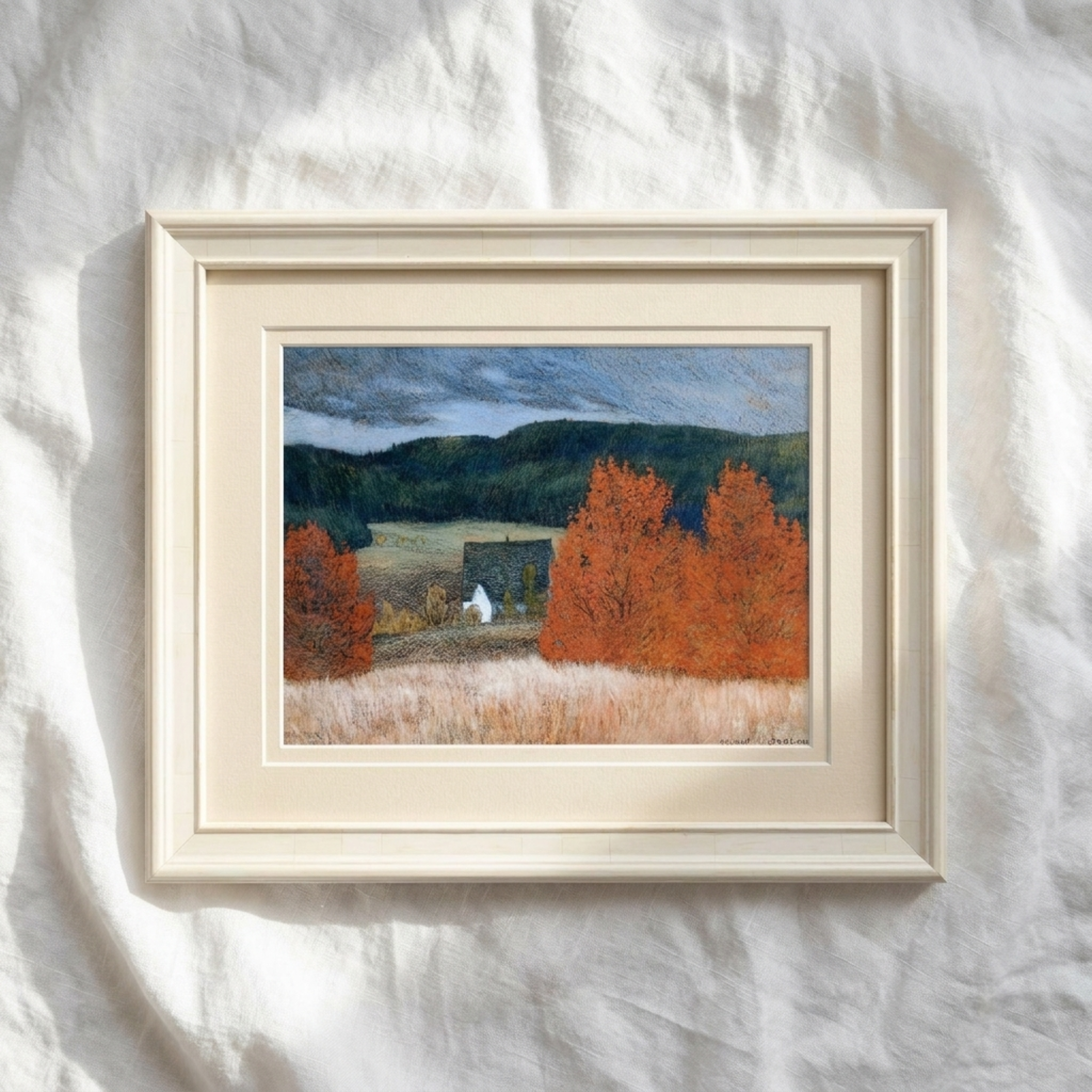 Autumn No. 01 - Helmer Osslund Landscape 19.5" x 16" Framed Fine Art