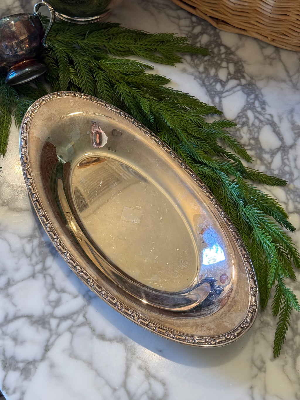 Vintage Silversmith Oval Serving Tray