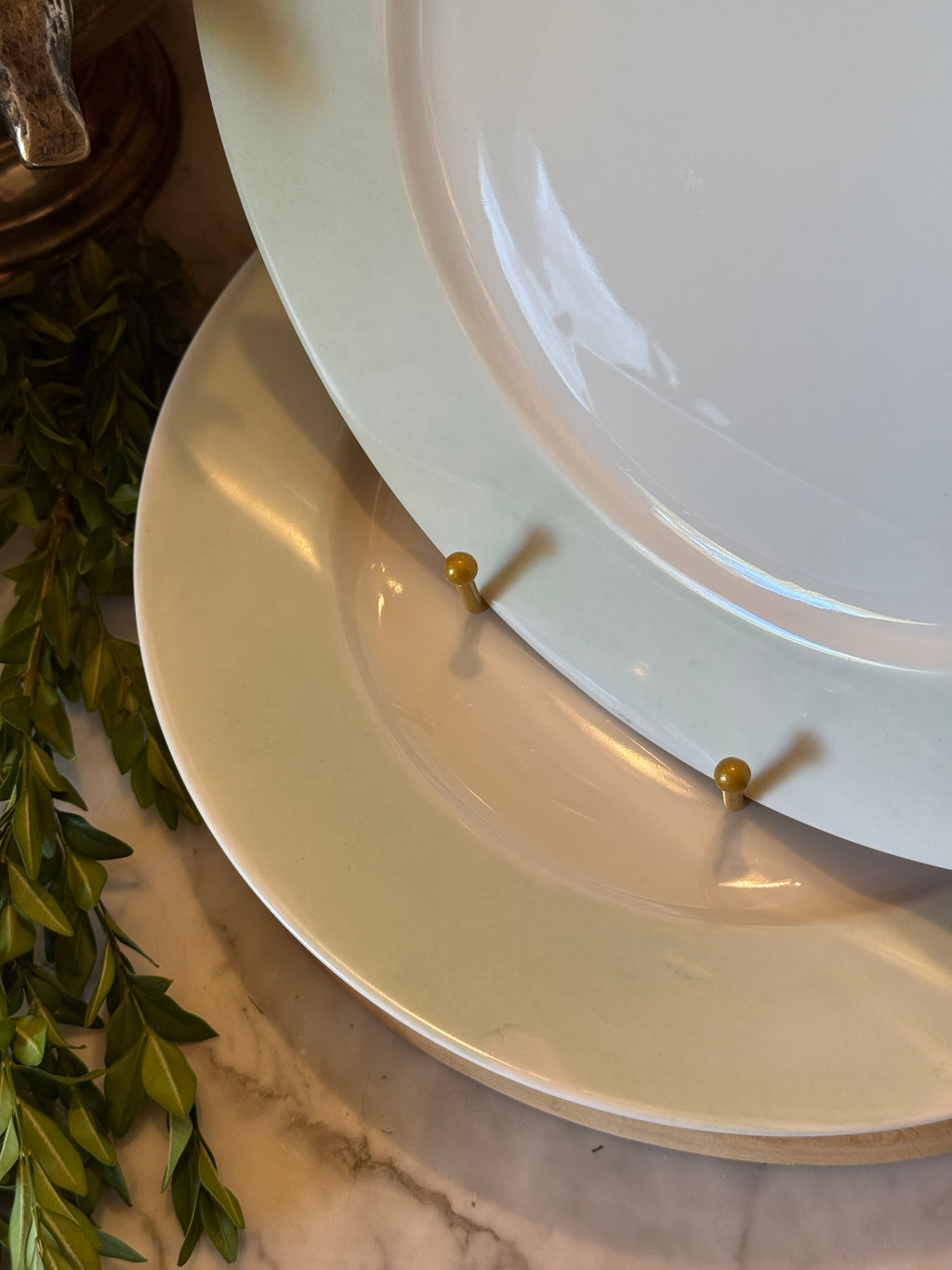Vintage Bavarian Sage Rim Plates, Set of 2