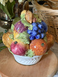 Vintage Italian Majolica Mixed Fruit Centerpiece Bowl Statue