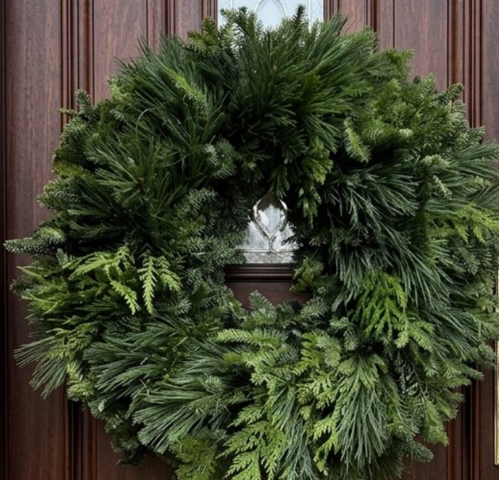 Fresh Noble Pine & Cedar Wreath