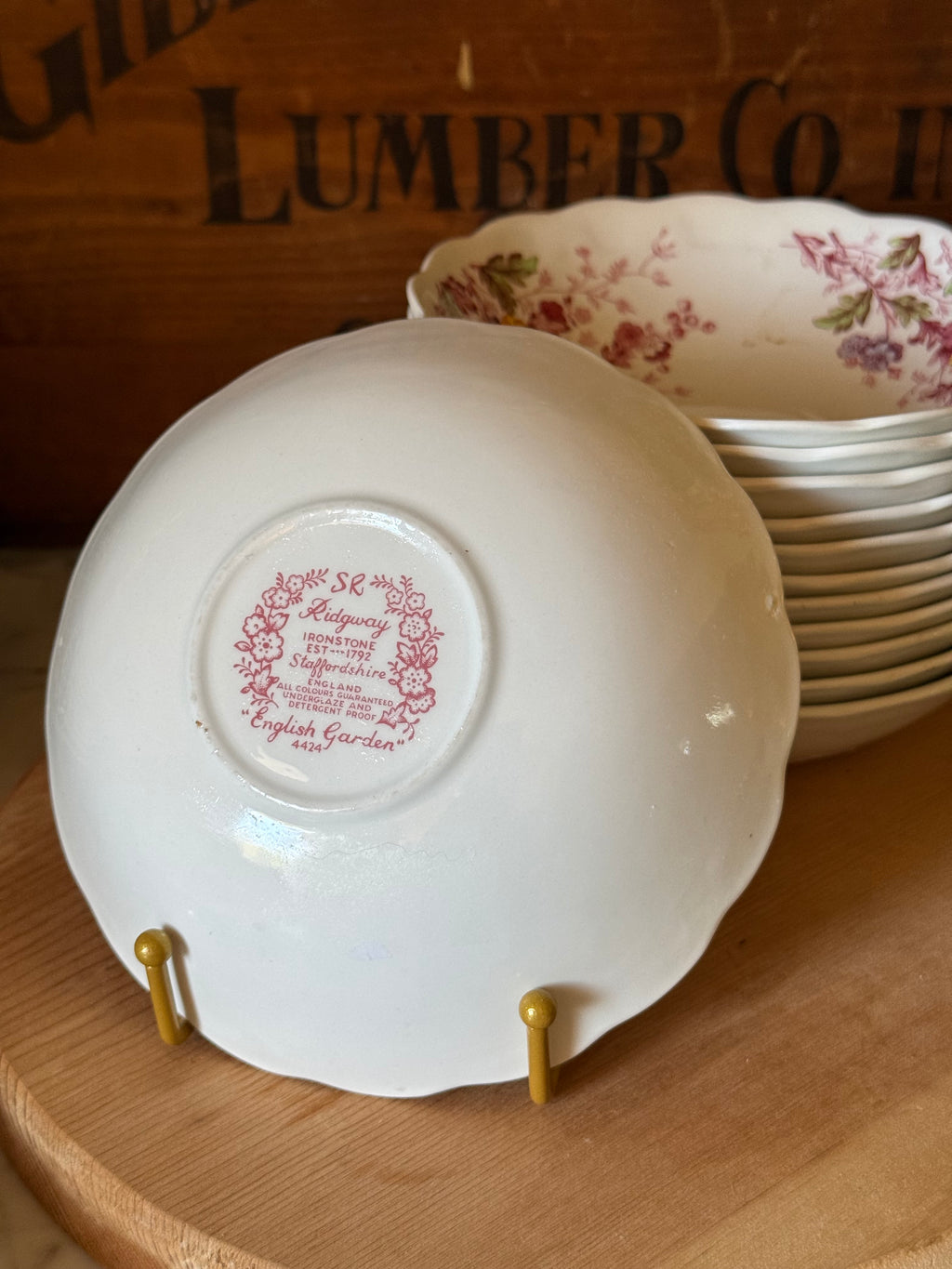 Vintage Ridgway English Garden Ironstone Soup Bowl