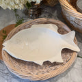 Large Ceramic White Fish Serving Platter