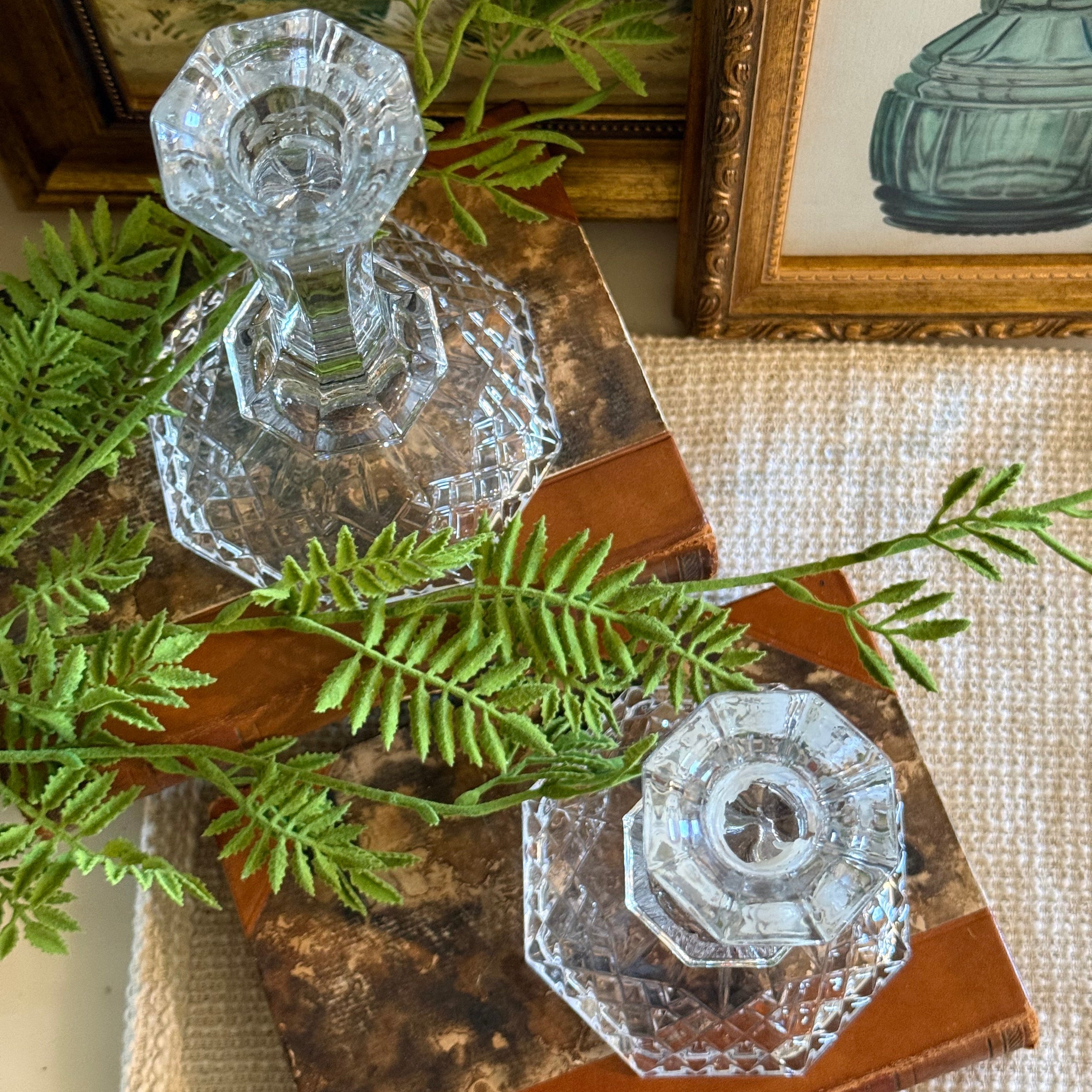 Vintage Legacy by Anchor Hocking Full Lead Crystal Candlestick - Set of 2