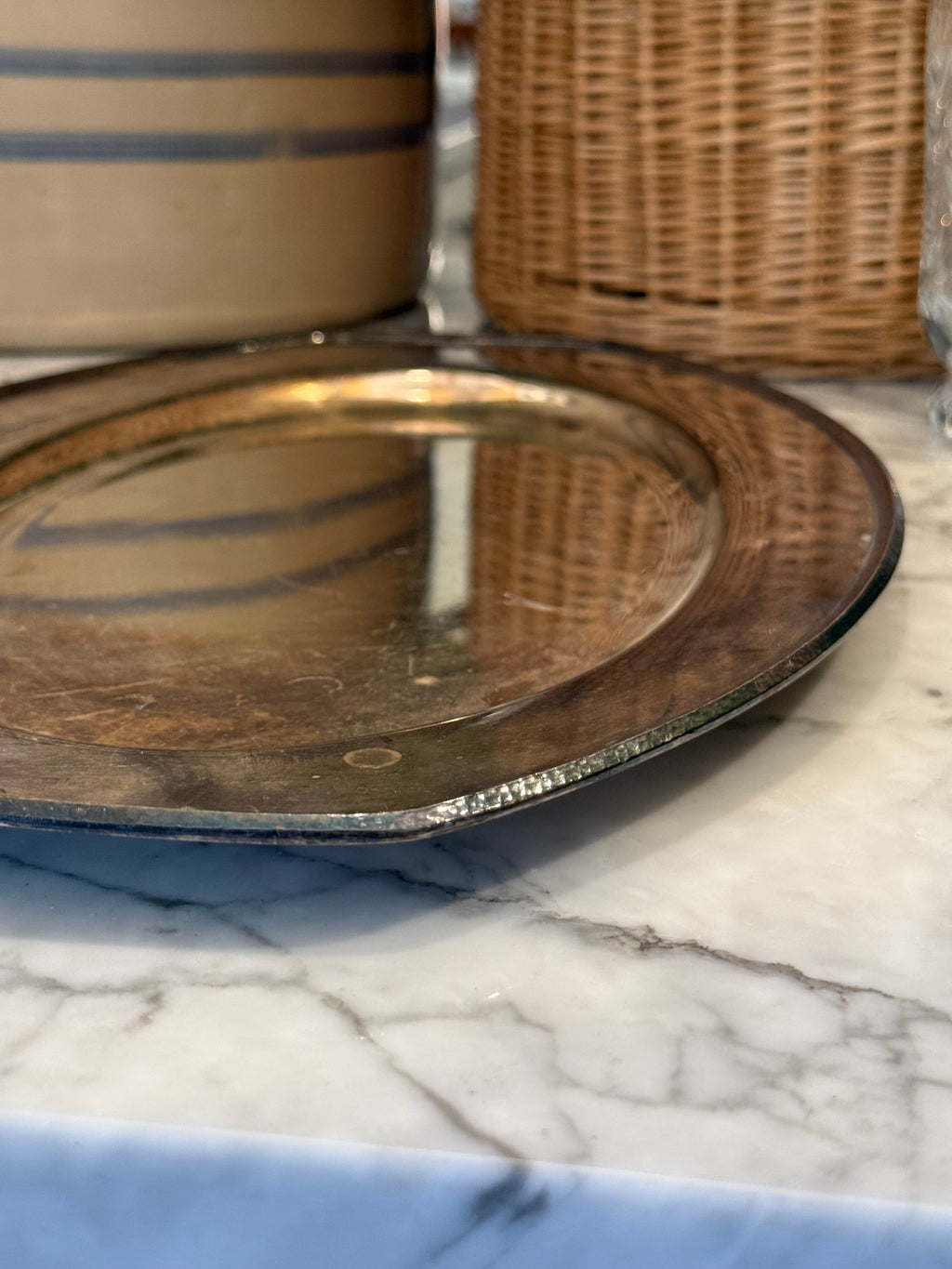 Vintage Sheffield Oval Silver Plated Tray