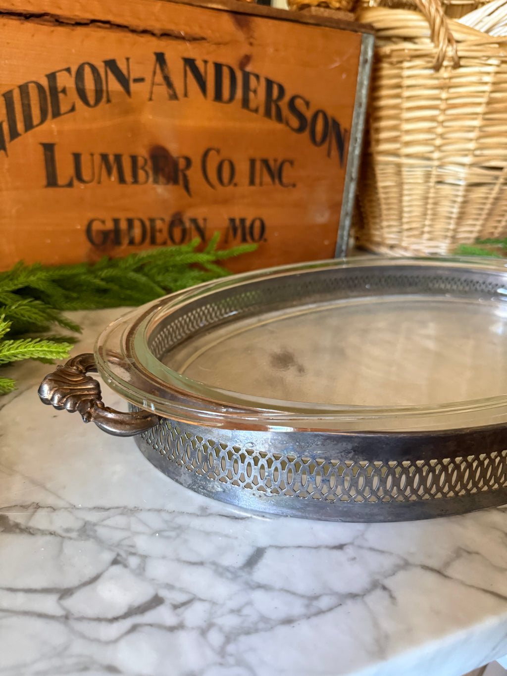 Grand Vintage Silver Oval Casserole Dish