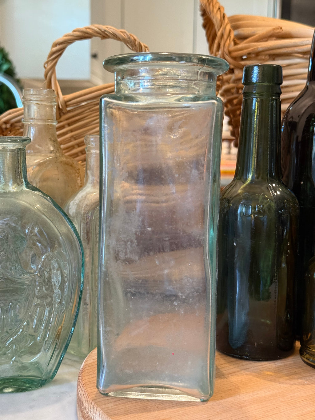 Tall Square Pillar Glass Vessel