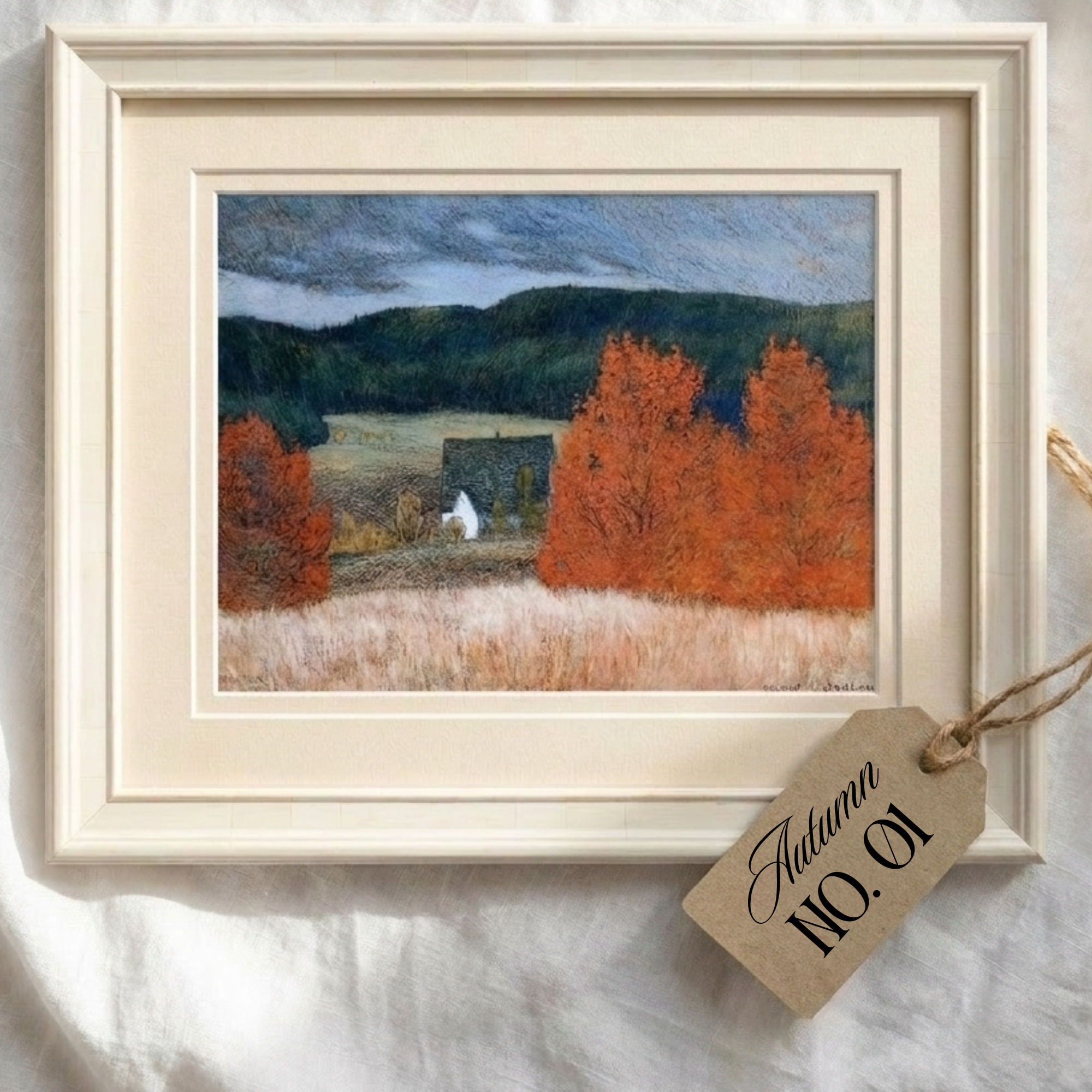 Autumn No. 01 - Helmer Osslund Landscape 19.5" x 16" Framed Fine Art