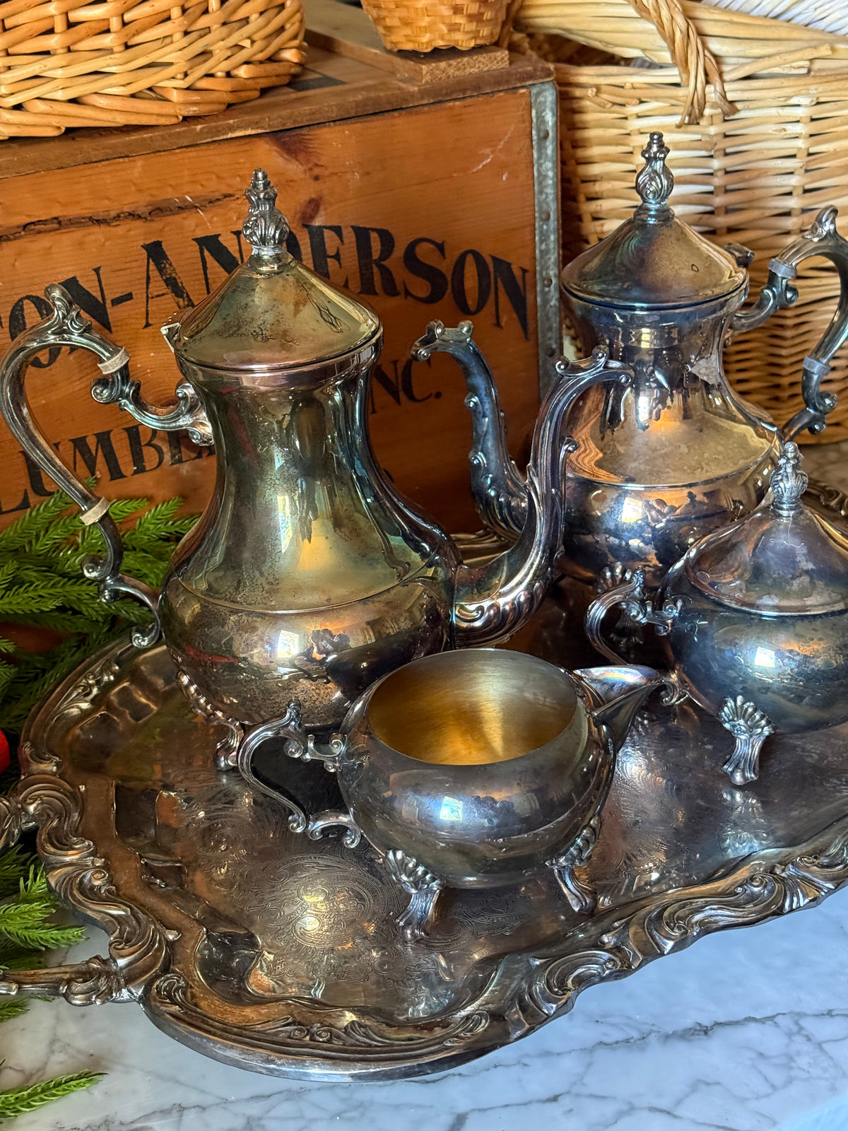 Grand F.B. Rogers Silver Tea & Coffee Service Set