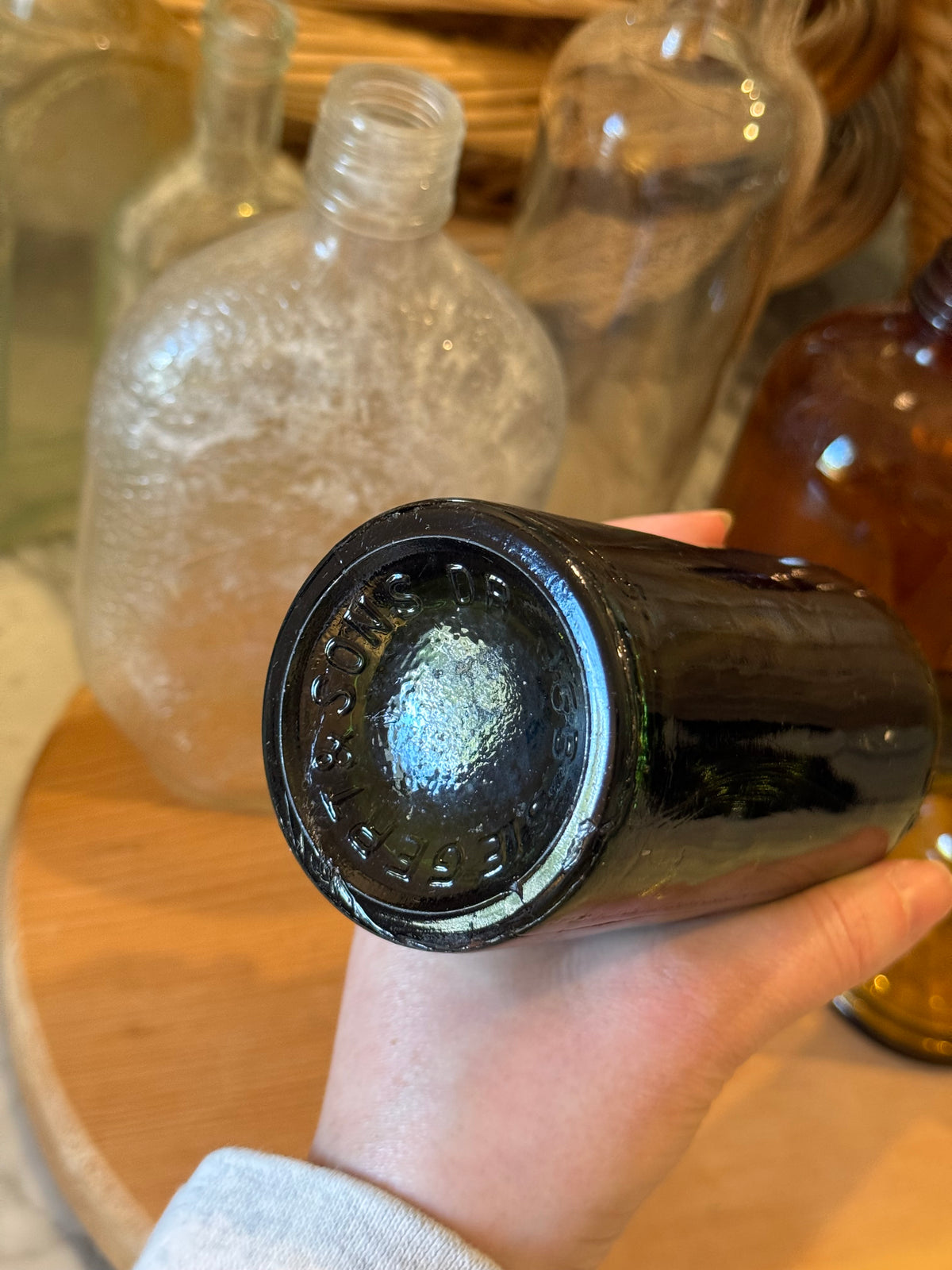 Antique Emerald Glass Siegert Bitters Bottle