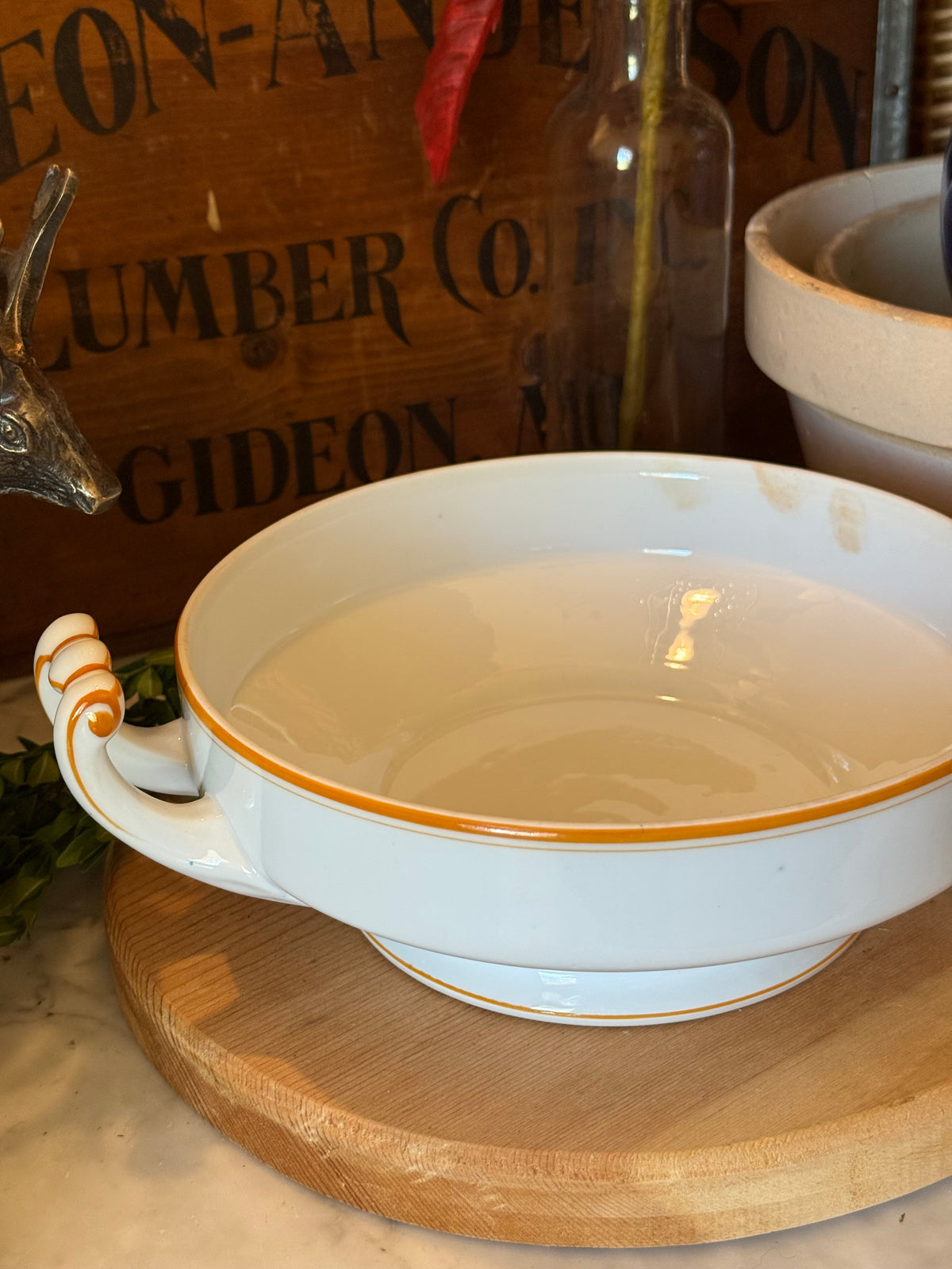 Vintage WWII USQMC Ironstone Soup Tureen