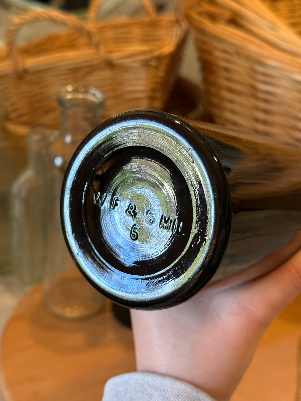 Turn-of-the-Century Deep Amber Glass Bottle