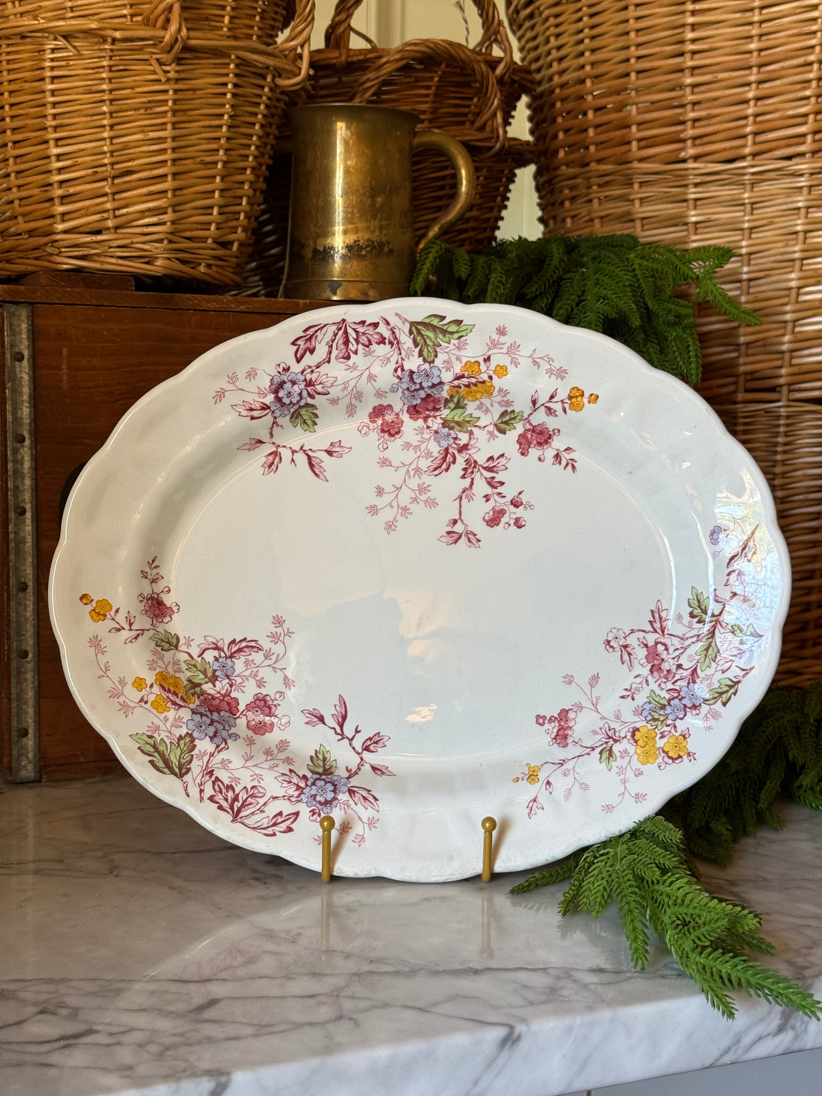 Vintage Ridgway English Garden Ironstone Platter