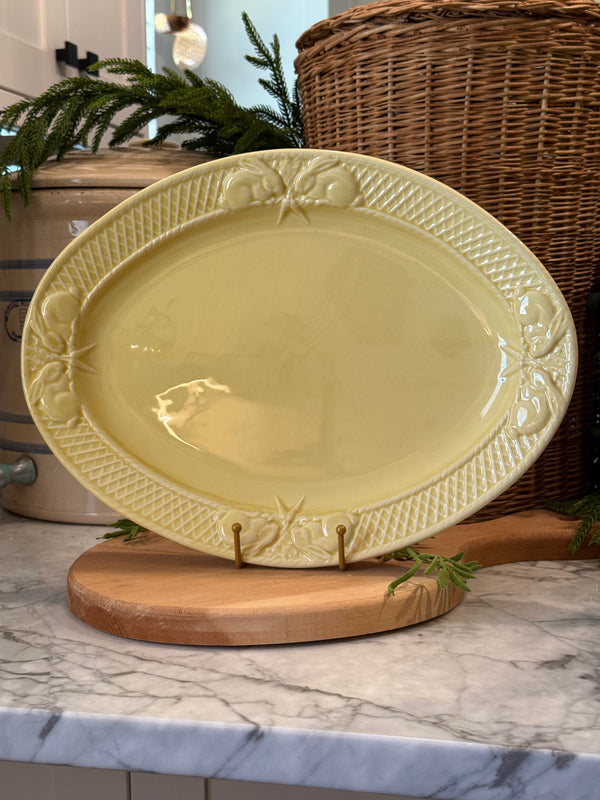 Vintage Bordallo Pinheiro Yellow Rabbit Oval Platter